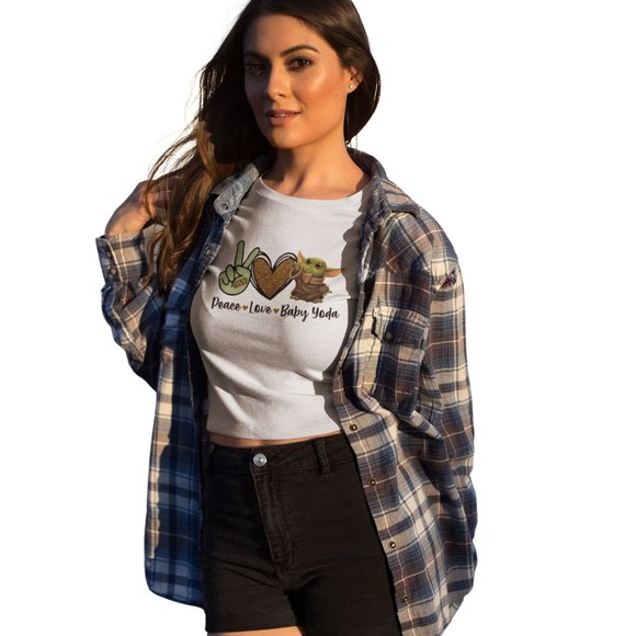 Peace Love Baby Yoda Tee - Picture 4 of 5